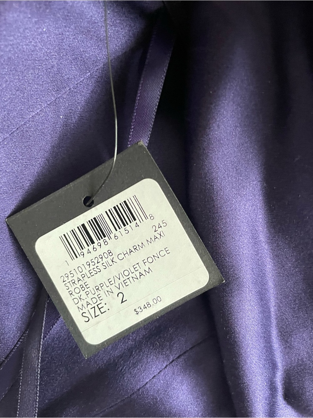 Club Monaco Strapless Silk Maxi Dress - Picture 2 of 2